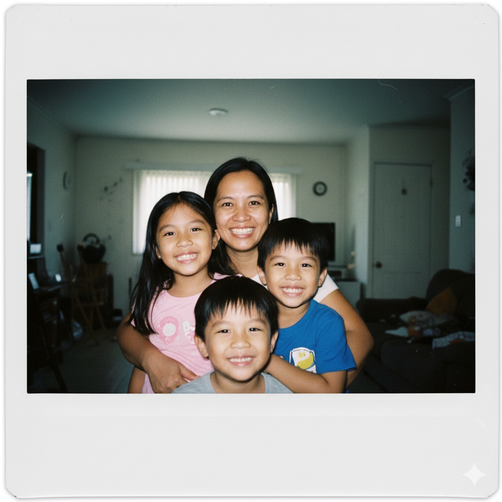 Happy parents and children